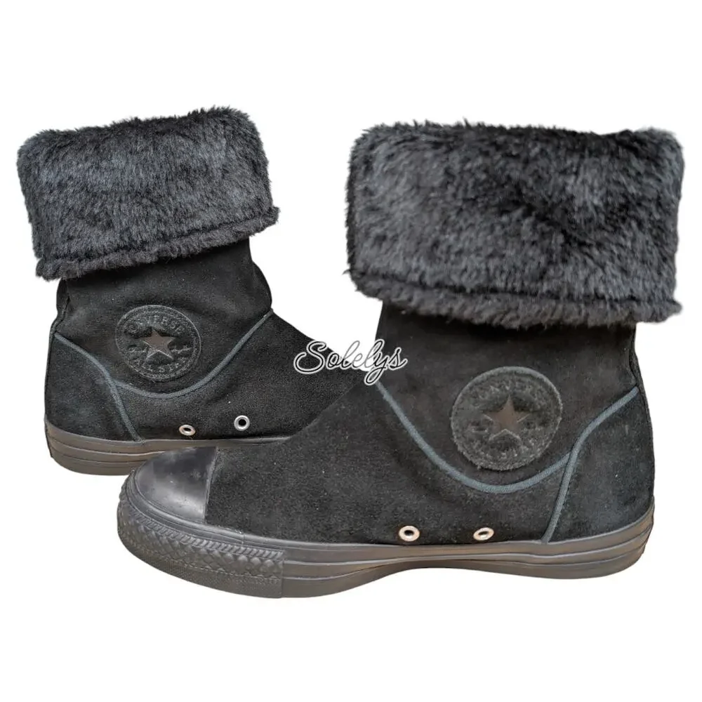 Converse CTAS 2011 Andover XHI Calf High Black Suede Leather Foldover Boot 7 - Picture 10 of 10